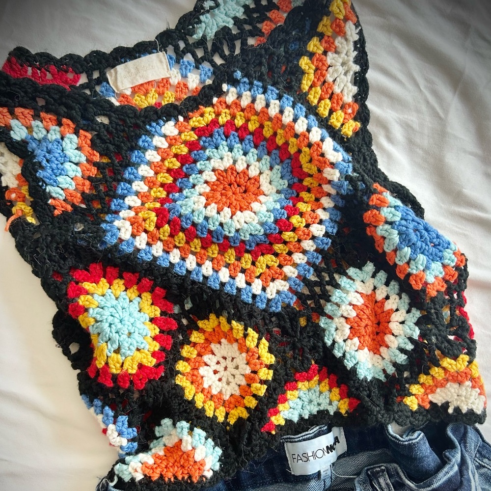 Colorful Altar’d State Crocheted Crop Top